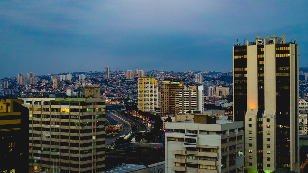 City skyline at dusk — Harris Technology Services serves organizations in all 50 states.
